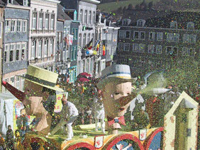 Pinocchio-Karnevalswagen beim Laetare in Stavelot