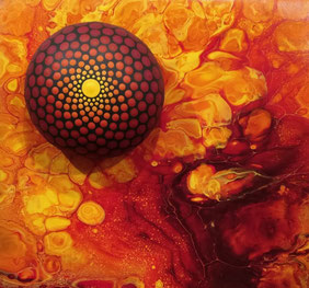 © Rosenbaum "Keramikstein auf Acrylic Pour"