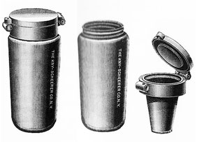 Taschenspuckflasche aus Aluminium, 1901