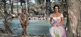 John Wayne delivers his "Right and Wrong" speech under Flaca's Tree, in Utopia, Texas.