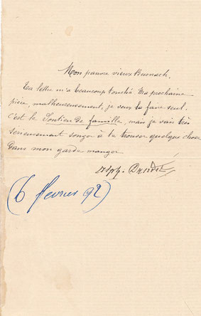 Alphonse Daudet lettre autographe signée William BUSNACH (1832-1907)