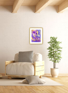 Energiebild, spirituelles zimmer einrichten, Spirituelle Künstlerin, malt gemeinsam mit den Engeln, alleingeboren, goldene Perlfarbe, violett, spirituell leben einrichtung, energiebilder kaufen, spirituelle malerin, spirituelle bilder kaufen