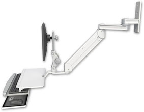 AST2E12P-WT2-KUS  壁面取付 医療用吊り下げワークステーション 12インチ延長アーム付き スライド式作業トレイ付き
