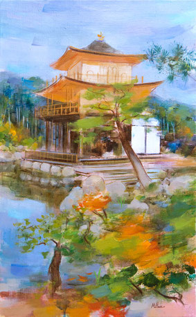 KINKAKU-JI (huile sur toile) 61 x 38 cm JF.Millan