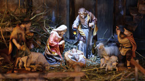 Crèche de Noël - La Nativité. Temple de Paris