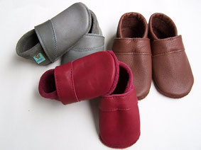 uni Krabbelschuhe Bioleder Farbe aus Farbpalette wählbar