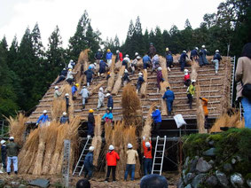 白川郷 屋根葺き替え