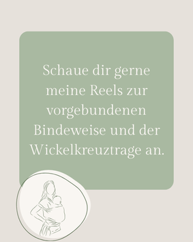  vorgebundene Bindeweise und Wickelkreuztrage des elastischen Tragetuchs als Reel