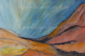 Vulkanlandschaft_Aquarell (30 x 40 cm)