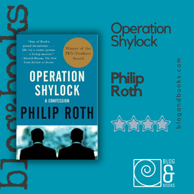 Book cover of Operation Shylock by Philip Roth on Blog and books green background with logo and text