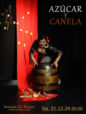 Titelfoto zur Flamenco-Aufführung „AZÚCAR Y CANELA“ 2024 mit der Flamencotänzerin Rosa Martínez im Tanzstudio La Fragua in Bonn / Color-Foto: © Boris de Bonn