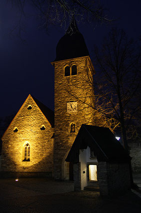 Die heutige Josefs-Kirche und das Lazarushäuschen in Kinderhaus