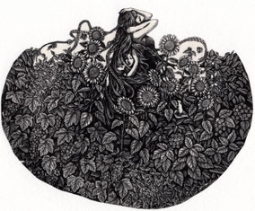 才能/ 赤池 ももこ/木口木版画/9.8×12.3cm/シート￥16,500(税込)/額装済 ￥18,800(税込)