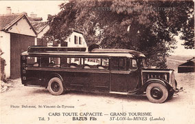 Maurice BAZUS, de Saint Lon les Mines, a monté son entreprise de transports. Comme le montre le document ci-contre, à la fin des années 1940, il a un emplacement réservé pour stationner sur le foirail de Peyrehorade, les jours de marché.