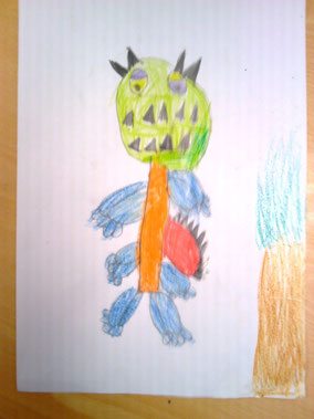 cute monster Big George children illustration color page Book English kids ESL worksheet color free