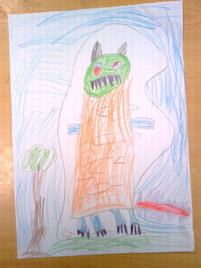 cute monster Big George children illustration color page Book English kids ESL worksheet color free