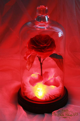 美女と野獣　1輪　薔薇　ガラスドーム　　プロポーズ　ウェディング　LED　光る