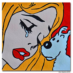 #hund #mensch #besterfreund #weinen #tränen #divosantino #2018 #painting #artwork #acryl #dog #woman #love