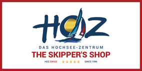 Logo des HOZ HOCHSEEZENTRUM™ mit Schriftzug THE SKIPPER’S SHOP™ – offizieller Markenauftritt von hoz.swiss, nautisches Kompetenzzentrum seit 1996.