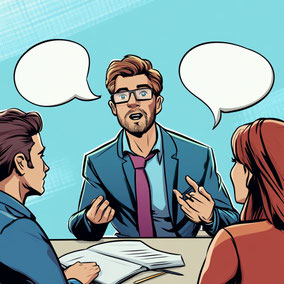 una persona haciendo preguntas para conocer mejor a sus clientes