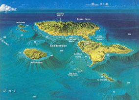 Le relief de l'archipel guadeloupéen et les fonds du plateau océanique ...