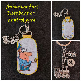Anhänger/Schlüsselanhänger/Taschenanhänger/Accessoires/Geschenke/personalisierter Schlüsselanhänger-Eisenbahner/Kontrolleur