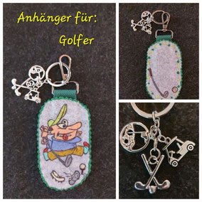 Anhänger/Schlüsselanhänger/Taschenanhänger/Accessoires/Geschenke/personalisierter Schlüsselanhänger-Golfer