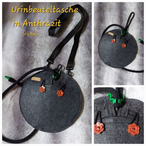 Urinbeuteltasche, Katheterbeuteltasche, Urin-Bag, Sichtschutz für Urinbeutel, Urinbeutel Überzug, Urinbeutelabdeckung, Foley Bag, (Anthraz.29)