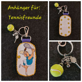 Anhänger/Schlüsselanhänger/Taschenanhänger/Accessoires/Geschenke/personalisierter Schlüsselanhänger-Tennis
