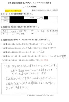 川西市　注文住宅　口コミ　たいせい住宅　トータル３