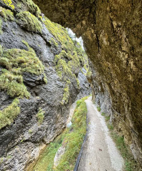 Nahaufnahme eines Weges in den Bergen.