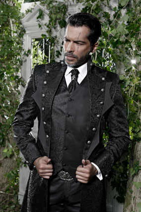 alternative groom suit, extravagant groom frock coat, gothic wedding suit, 