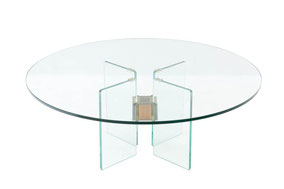 Peter Ghyczy, a glass and gilt bronze 'T24' side table.