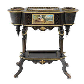 Wooden jardinière table