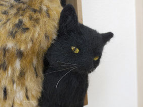 ねこ ふくろう 羊毛フェルト リアル