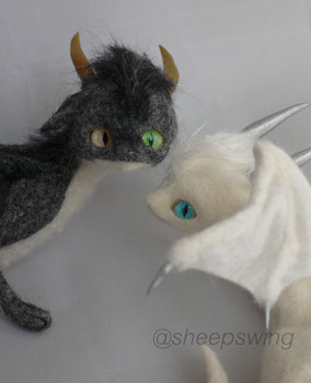 羊毛フェルト デザフェス ドラゴン ふたご竜