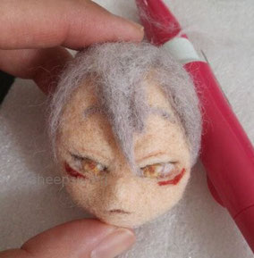 羊毛フェルト 作り方 鳴狐 刀剣乱舞