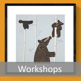 fun animal artwork art prints workshops
