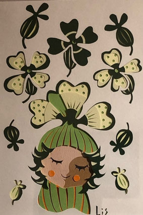 Lis 「花の妖精」 ¥19,800 彫紙アート 240㎜×300㎜(内寸115㎜×170㎜)