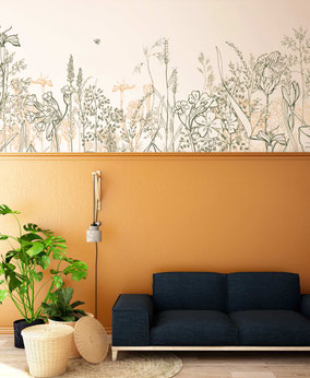 Boarder Design, botancial walldesign , wallpaper, flower wall paper