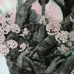 アート・ムトウ｜末岡信彦｜釉描色絵 老楼樹「神代桜」大扁壷