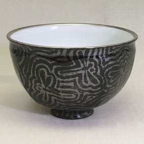 アート・ムトウ｜末岡信彦｜銀黒釉 勝虫紋 碗