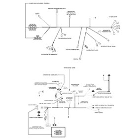 Diagrama del sistema eléctrico frontal para Ford 7610S y sus componentes.
