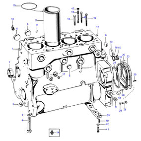 Diagrama de monoblock AD4.248 MF 285 antigüo y sus componentes.