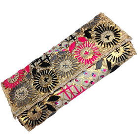 Ethno Clutch Pailletten schwarz