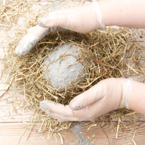 Hay reinforced concrete DIY Easter nest bowl by PASiNGA