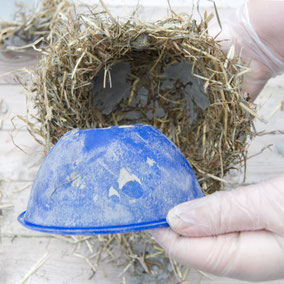 DIY hay concrete Easter nest bowl by PASiNGA