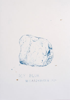 Icy Blue Nigardsbreen 39,9x28,3cm acryl/vinyl en potlood op papier
