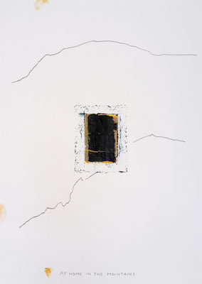 At Home in the Mountains 42x29,4cm acryl potlood en papier op papier 2024