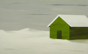Cabin in Snow 100x160cm olie op canvas 2001 (Privé collectie Parijs Frankrijk)